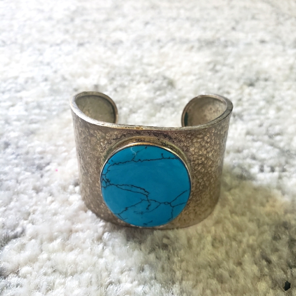 COPY - Turquoise Stone Metal Bracelet Size S/M